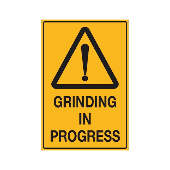 Warning Sign - Grinding in progress - 450X300MM