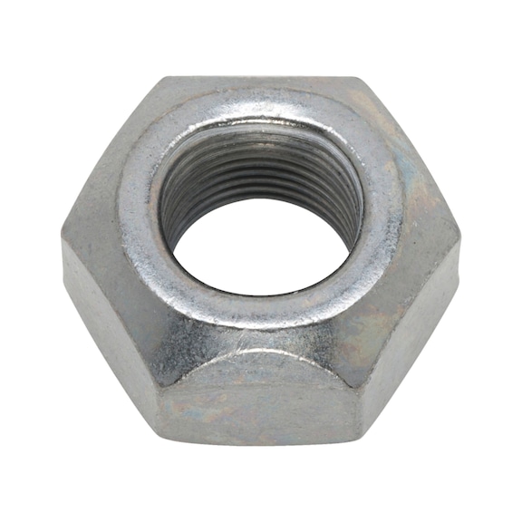 Sekskantmutter, selvlåsende med flens (helmetall) fingjenget DIN 980, stål, klasse 10, sink-nikkel-belagt (P3E) - 1