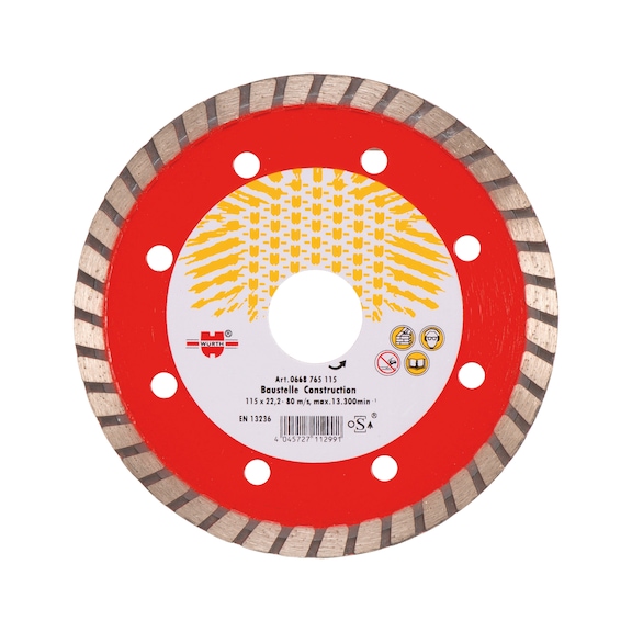 Diamond cutting disc constr. Turbo - CUTDISC-DIA-TURBO-CNST-BR22,2-D125