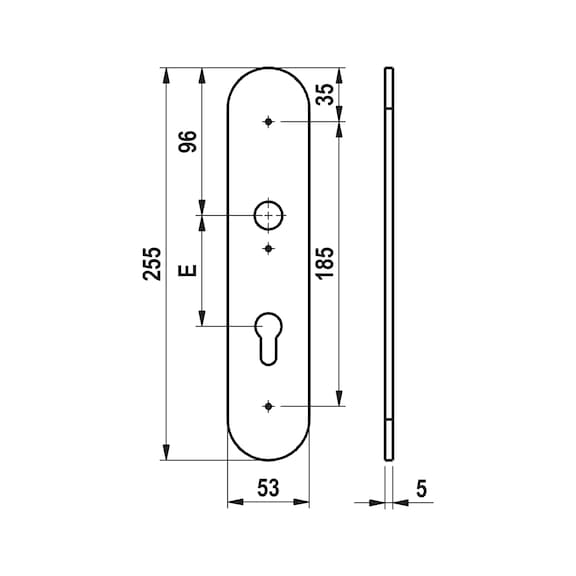 Accessorio in acciaio inox per porta blindata  S 502 - 7