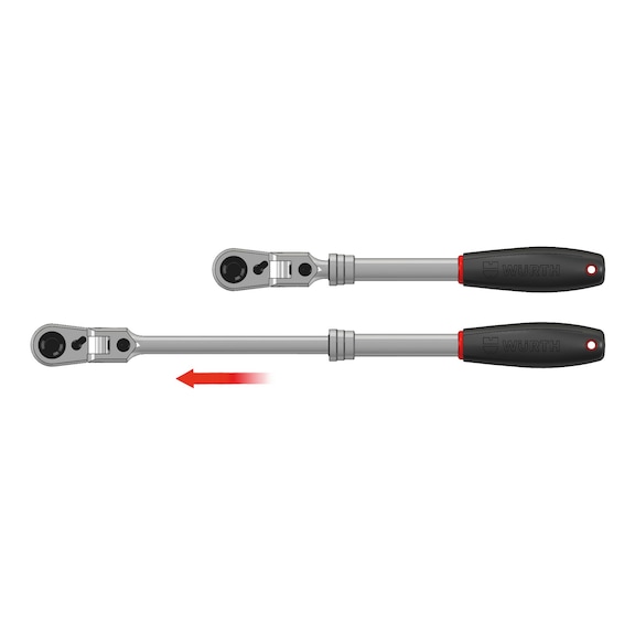 3/8-inch jointed-head ratchet, extendable - 3