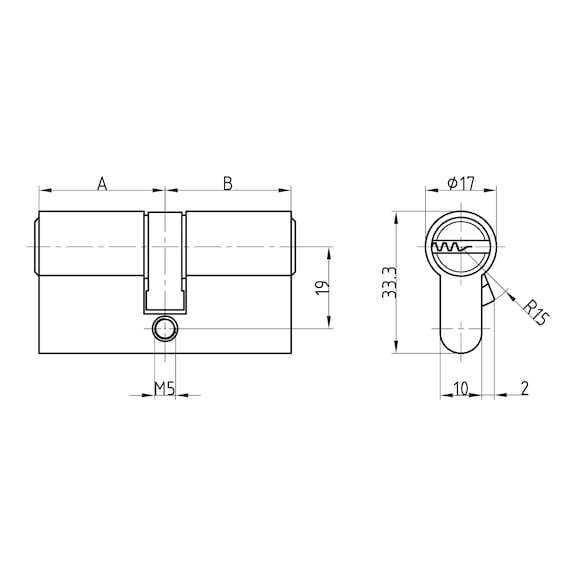 Profil-Doppelzylinder W6RK für gleichschließende Profilzylinder in Erstausstattung - 2