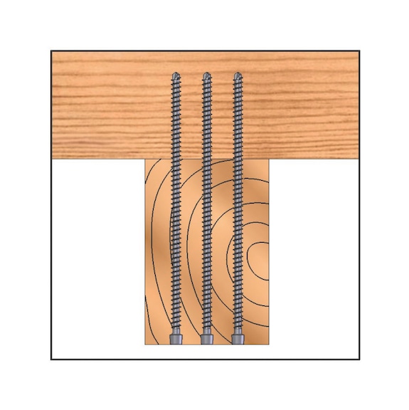 Vis à bois à pointe autoperceuse pour construction bois et renfort structurel ASSY<SUP>®</SUP>plus VG bichromaté FT tête cylindrique - 4