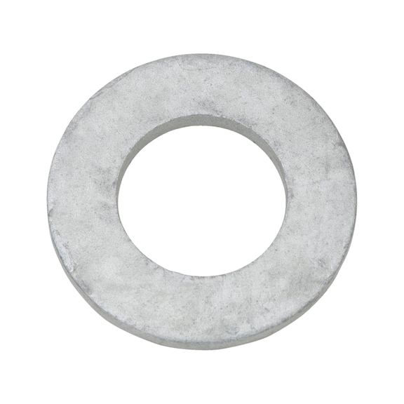 Rondelle plate sans chanfrein ISO 7089, acier 300 HV, zinc lamellaire argent - 1