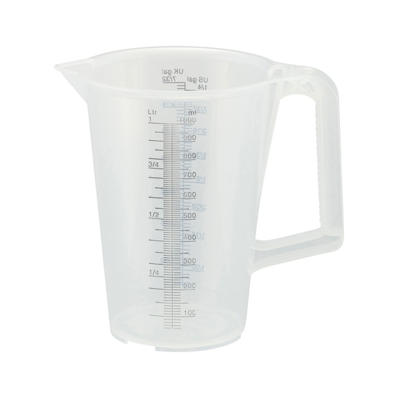 Measuring jug with black scale ml/l - US GAL/UK GAL - MSREJUG-1LTR