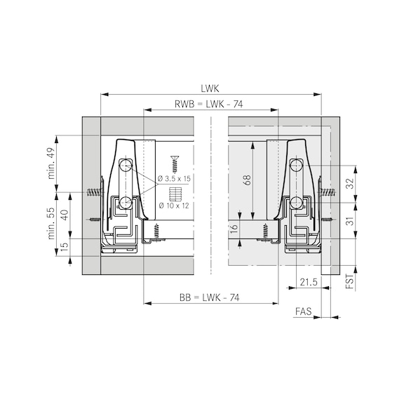 Kit de tiroirs DWD XP Soft-Close - 3