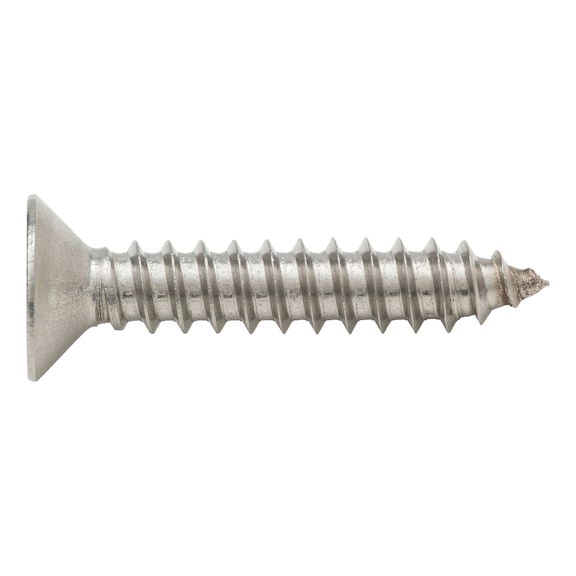 Countersunk tapping screw, shape C with hexalobular drive ISO 14586, A2 stainless steel, shape C (with tip) - 1