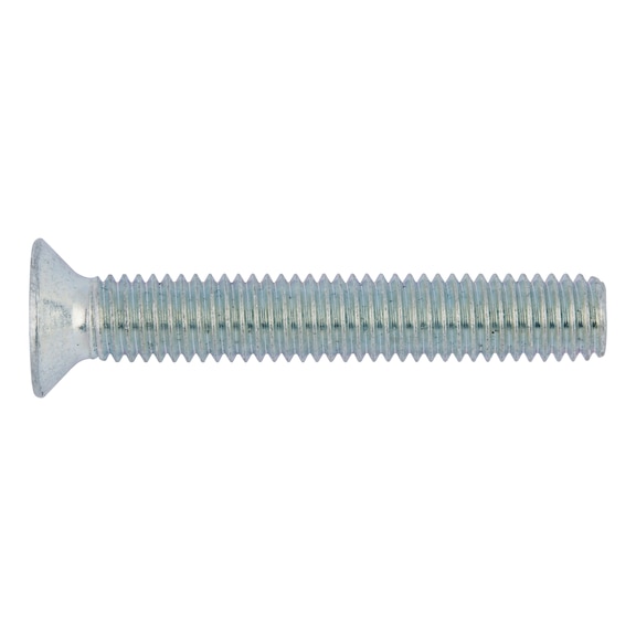 Countersunk head screw with recessed head, H DIN 965, steel 4.8, zinc-plated, blue passivated (A2K) - 1