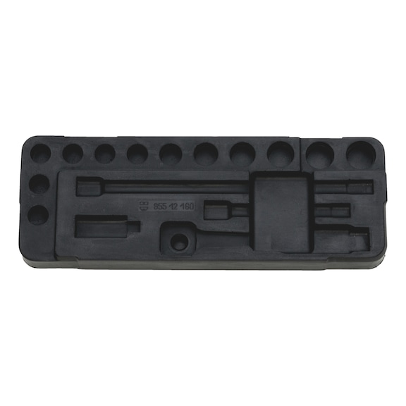 適用於 3/8 英吋套筒扳手分類的硬泡棉嵌件 - 內盒(965 12 160工具盒專用)PU材質 黑