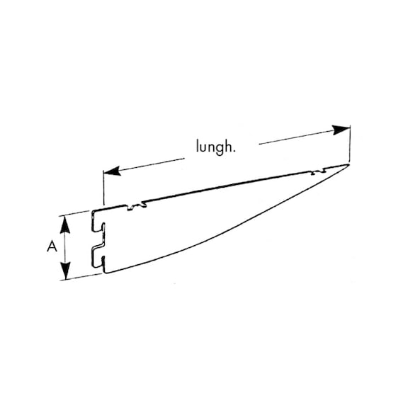 Reggimensola tipo A per cremagliera spessore 16 mm