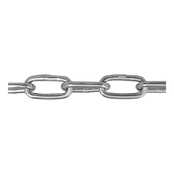 Round steel chain, long-link - 1
