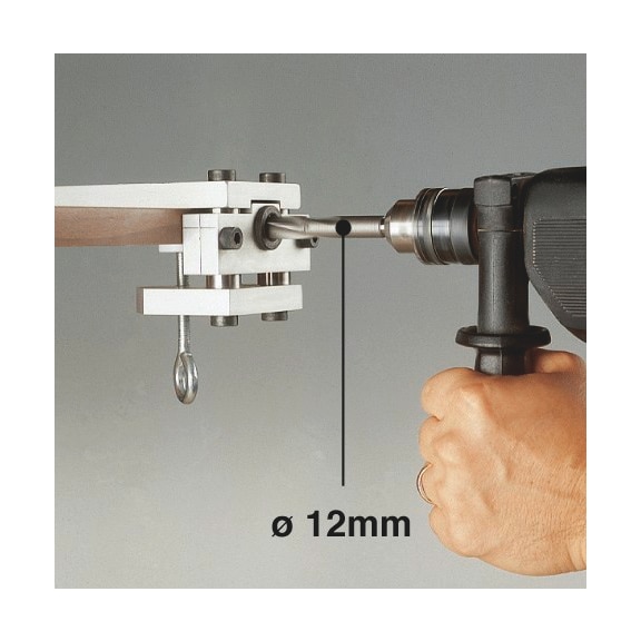 Drilling jig For base height adjuster type U - DRLJIG-BSEHADJ-I-INVISIBLE-D12MM