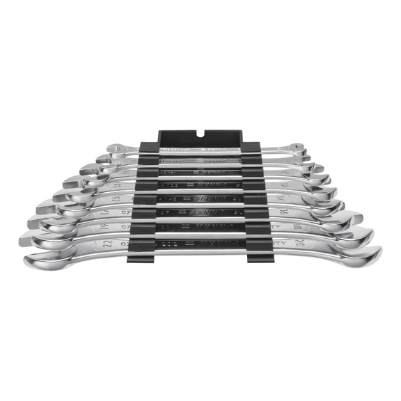 Jeu 3 Clés Plates Doubles Fines (14-19 Mm) - Acier CR-V Chromé, Polis Miroir, Pour Espaces Restreints