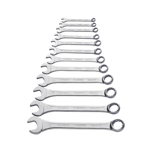 Combination wrench assortment, inch Short design, 12 pcs