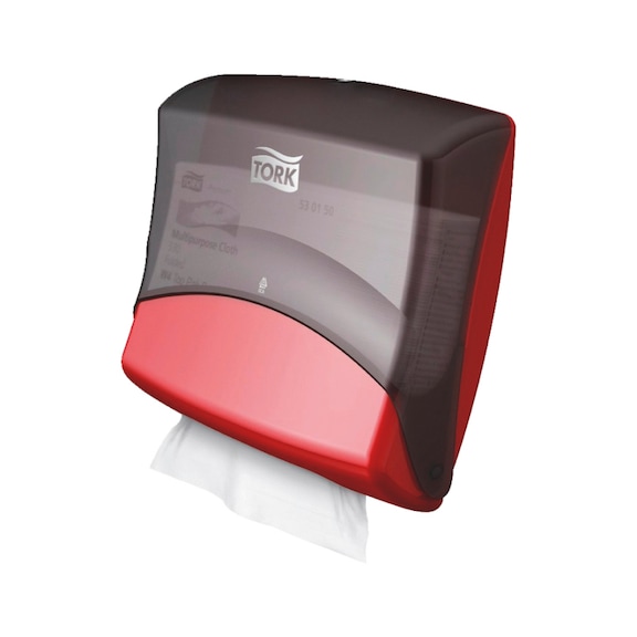 Scatola con apertura frontale Performance per salviette singole - DSPBOX-BLACK/RED-427X206MM