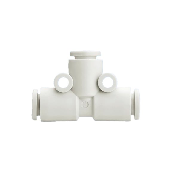 T-shaped plug connector with reducer T-piece, pneumatic air, automation 