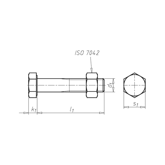Sechskantschraube mit Schaft SB-Garnitur DIN EN 15048-1 - 2