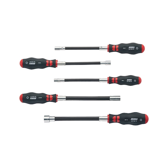 Screwdriver set with flexible shaft