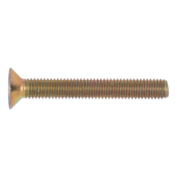Countersunk head screw with hexagon socket ISO 10642, steel 8.8, zinc-plated, yellow chromated (A3C) - SCR-ISO10642-08.8-HS6-(A3C)-M10X50