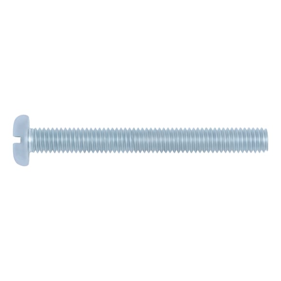 Slotted flat-head screw DIN 85, steel 4.8, zinc-plated, blue passivated (A2K) - 1