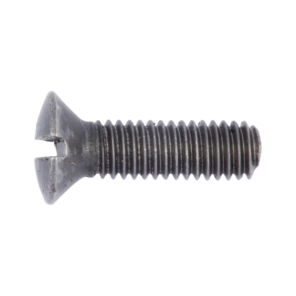 Slotted raised countersunk head screw DIN 964, steel 4.8, plain - 1