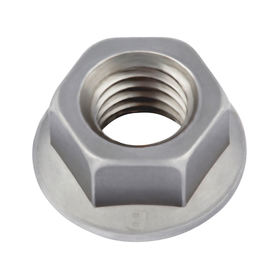 Hexagon nut with flange and clamping piece (full metal) - 1