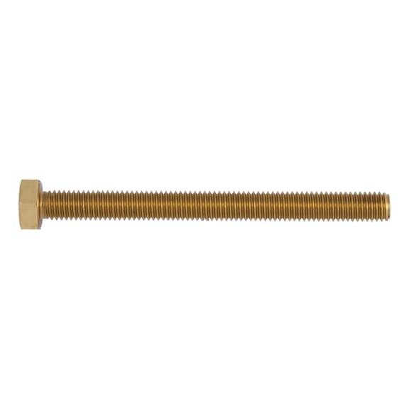 Hexagonal bolt with thread up to the head DIN 933, brass, plain - 1