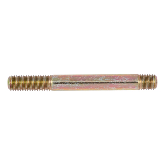 Stud with threaded end ≈ 1.25 d DIN 939, steel 8.8, zinc-plated, yellow chromated (A2C) - 1