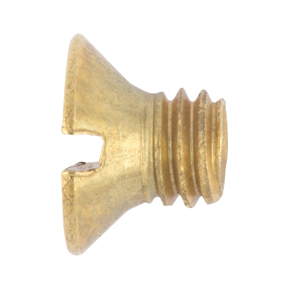Slotted countersunk head screw DIN 963, brass, plain - 1