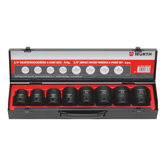 3/4-inch impact socket wrench assortment
