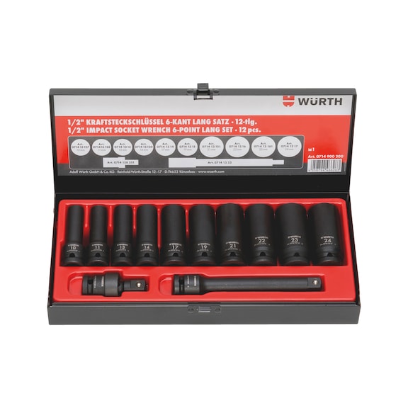1/2-inch impact socket wrench assortment