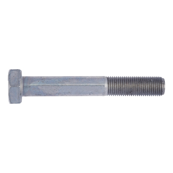 Hexagonal bolt with shank and fine thread DIN 960, steel, strength class 10.9, zinc-nickel-plated, transparent passivated (P3E) - 1