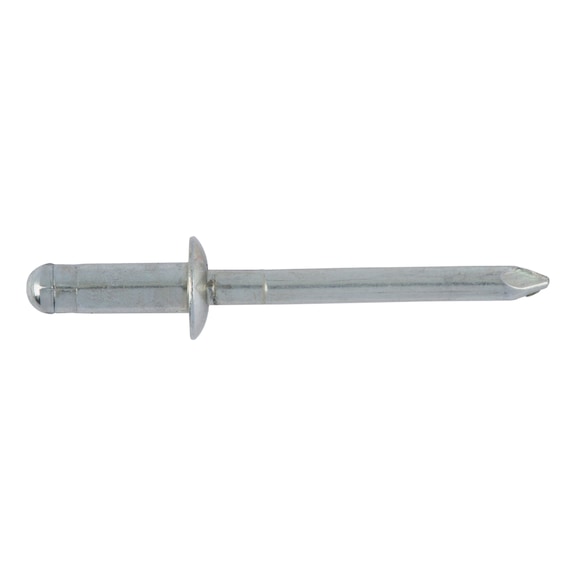 Blind rivet, open, with break mandrel and flat head ISO 15979, dome head, steel/steel - RIV-ISO15979-ST/ST-A2K-(6,5-8,0)-3,2X12