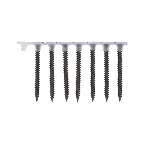 Dry wall screw with double thread, collated - 1