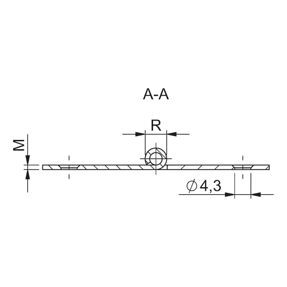 Rolled hinge shape D wide - CABHNGE-WIDE-(SHAPE-D)-ST-(ZN)-40X60