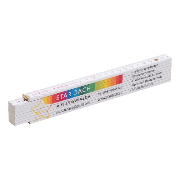 Règle pliante, charnières internes Type 1, imprimée - YDSTCK-WO-(INJNT-PLA)-WO.LOK-MULTICOL-2M