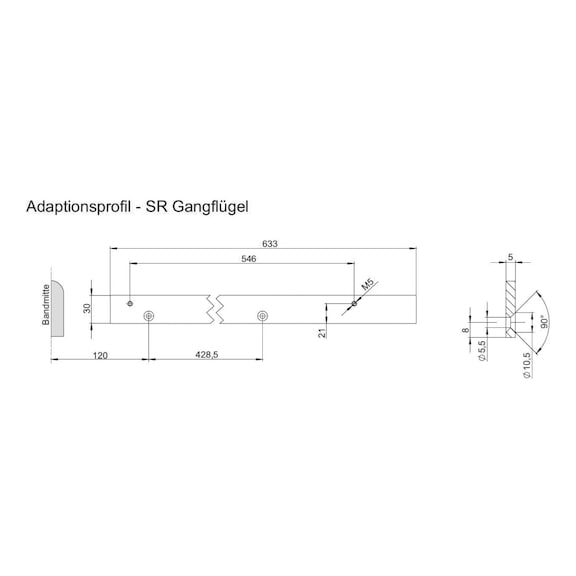 Profilé d'adaptateur pour rail de glissière SR-EFR - 2