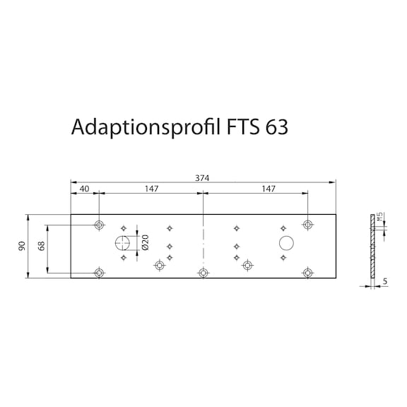 Profilo adattatore Per chiudiporta FTS 63 - 2