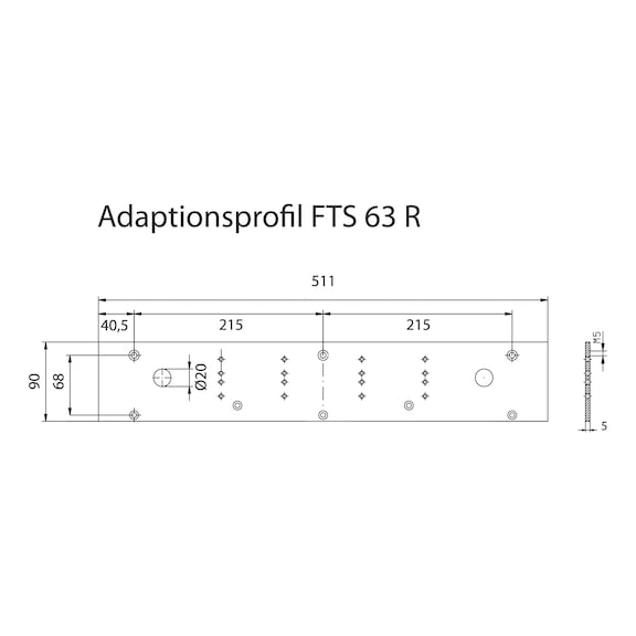 Profilo adattatore Per chiudiporta FTS 63 R - 2