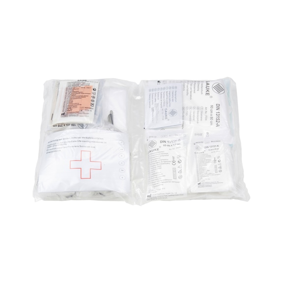 Unprinted car first aid bag, one piece In accordance with DIN 13164-2022 - 1STAIDBG-UNPRNT-BLACK-1PCE