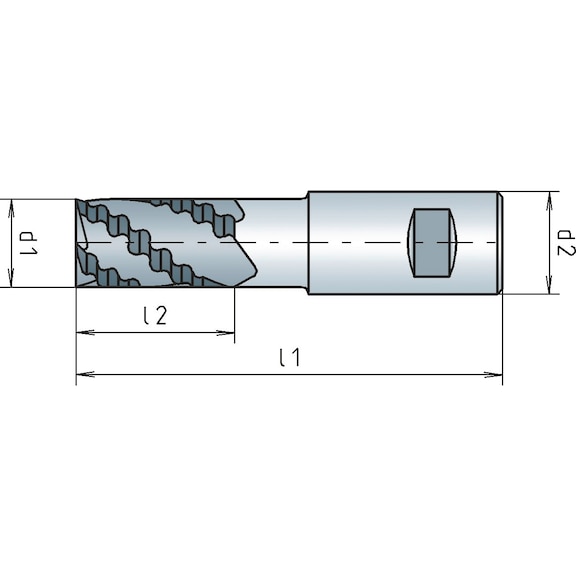 HPT-Schaftfräser, kurz, zentrumschneidend DIN 844K - 2