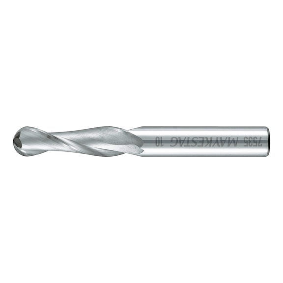 Solid carbide radius cutter, long, twin blade - 1