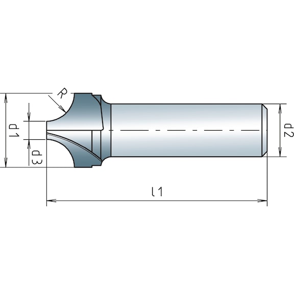 Solid carbide quarter-round profile cutter - 2