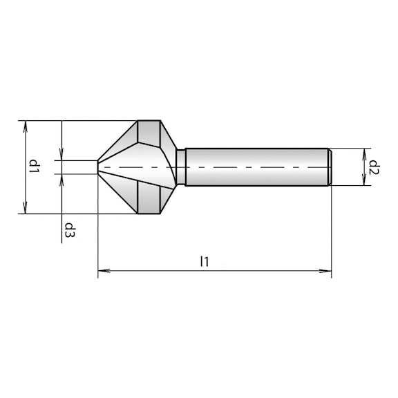 Conical countersink EU HSCo 90° TiAlN long - 2