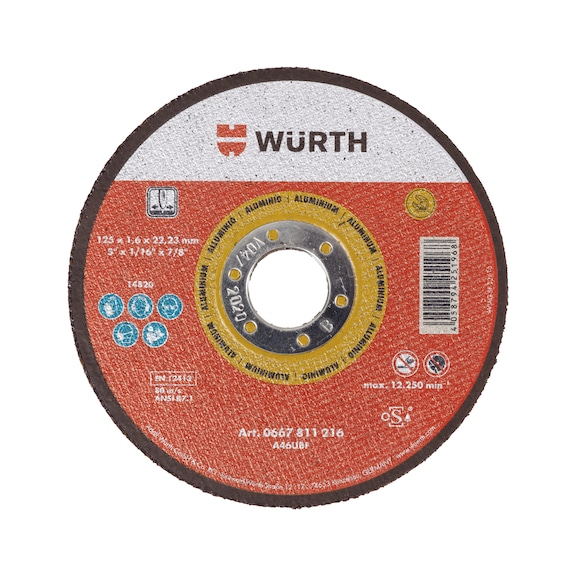 Disques à tronçonner WÜRTH pour Aluminium - DISQUE PLT.WURTH TR.ALU  125X1,6X22