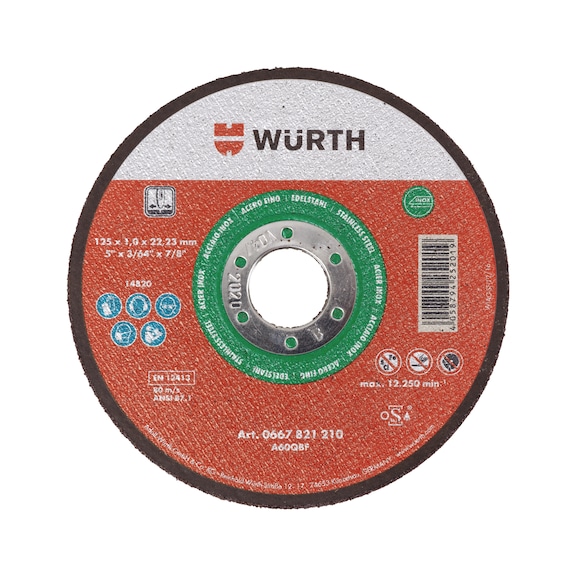 WÜRTH，適用於不鏽鋼的切割片 - 不銹鋼切割片-5吋(TH1,2-BR22,2-D125MM)