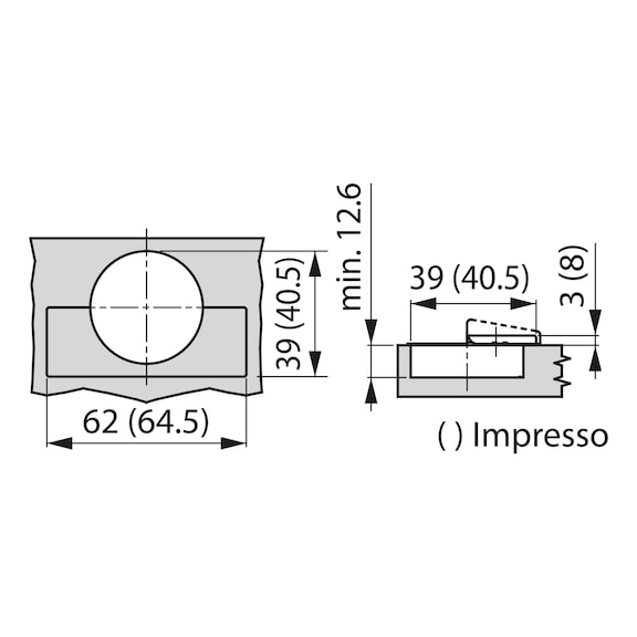 Concealed hinge, TIOMOS Impresso 120 - HNGE-TT-IMPRESSO-120-GB-BP-C03