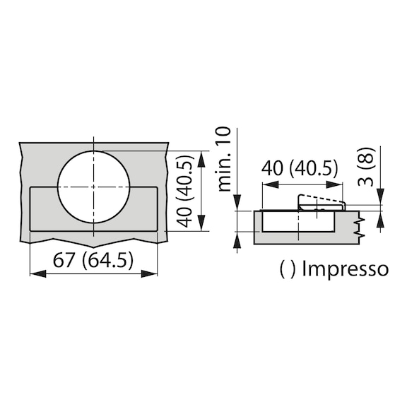 Rejtett kivetőpánt, TIOMOS Impresso 155 - HNGE-TS-IMPRESSO-155-HS-BP-C03