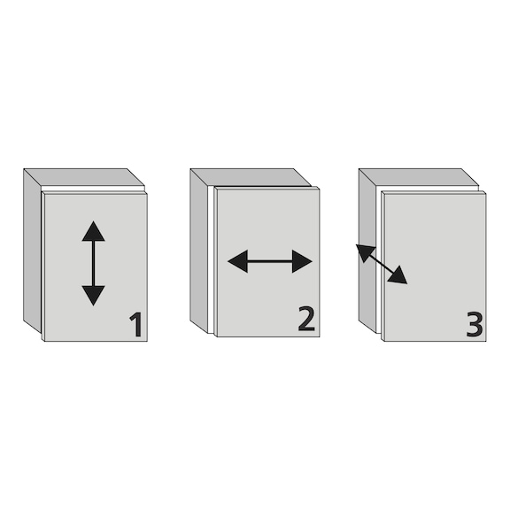 1D-Kreuzmontageplatte Quick mit 4-Punkt-Befestigung für eine sichere Verbindung zur Möbelseite - 3
