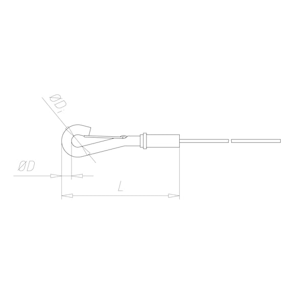 Wire cable with ending and hook - 2
